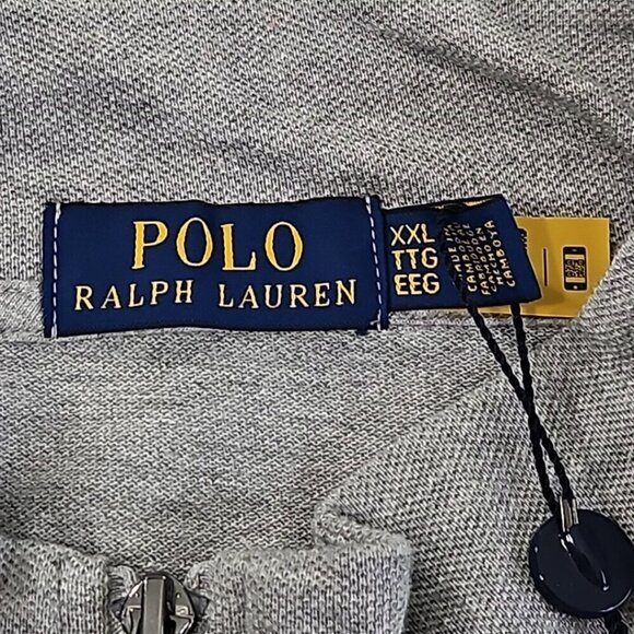 Polo Ralph Lauren Men Big & Tall Pullover Grey XXL 1/4 Zip Double Knit Pony NWT - Picture 10 of 16